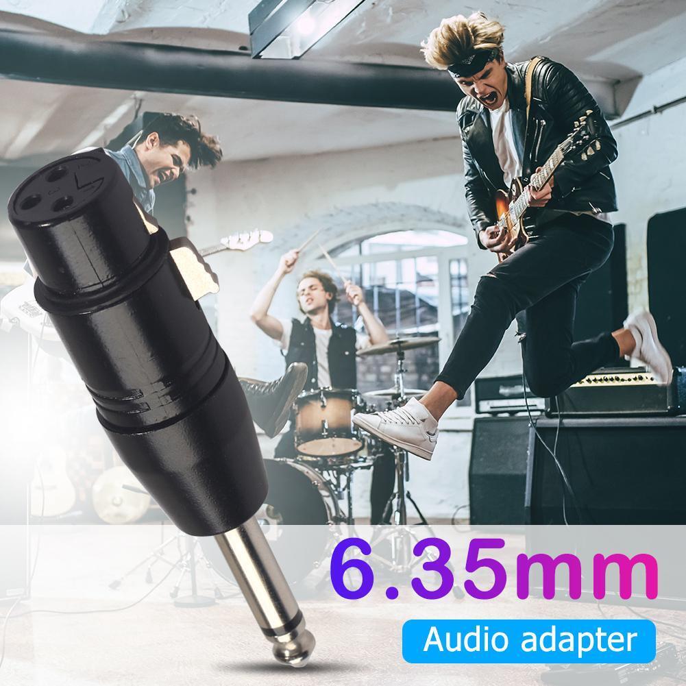 6.35mm Mono Male to XLR 3pin Female Converter Audio Plug Adapter Connector