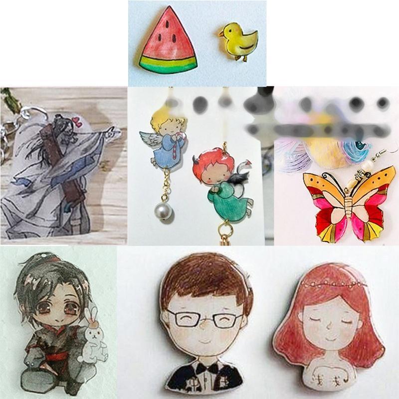 12Pcs Luminous Blank Heat Shrink Paper  Glow in the Dark Shrinks Dinks Art Craft