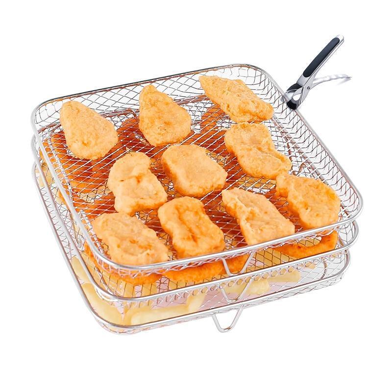 3-Layer Stackable Racks with Clamp Dehydrator Rack Air Fryer Accessories