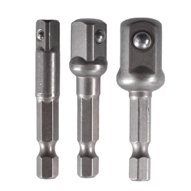 3x Socket Adapter 1/4 3/8 1/2 Bits Drive for Extension Socket Wrench Adapter Set