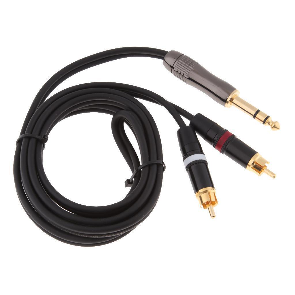 6.35mm to Dual RCA Amplifier Mixing Console TRS Audio Cable 1.5meter