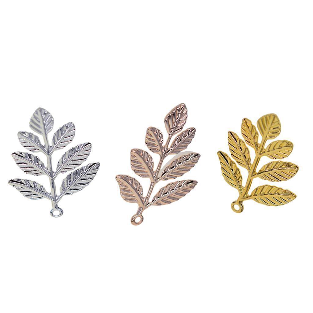 120pcs Leaf Branches Charms Pendants Ornament Jewelry Findings