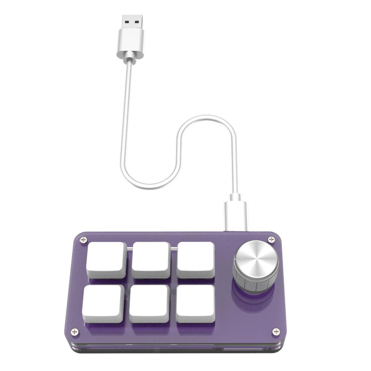 Mini Keyboard Hot Swappable with Knob DIY Gaming Keypad for Computer Laptop