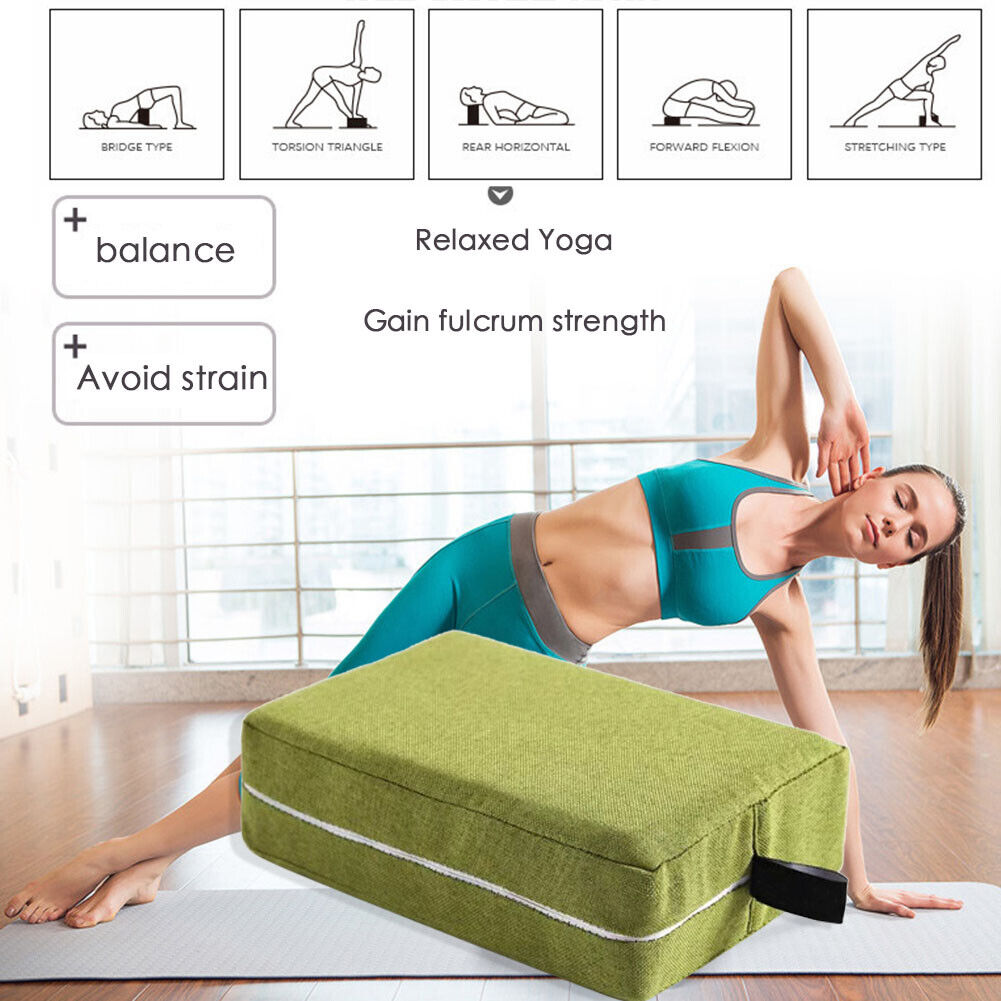 Yoga Brick Zipper Storage Bag Pillow Cloth Cover Yoga Fitness Prop (Green)