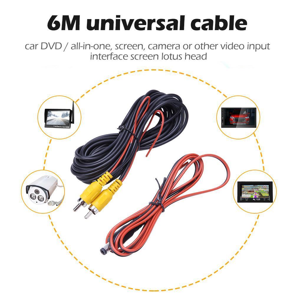 6m RCA Video Cable for Car Rear View Camera Parking Reverse Backup Camera