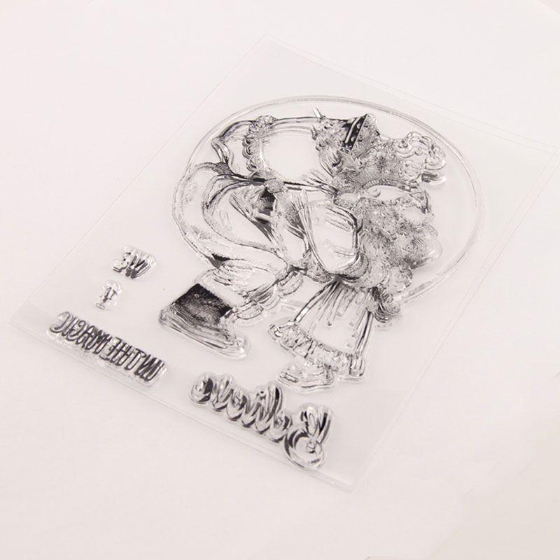 Santa Claus Girl Silicone Clear Seal Stamp DIY Scrapbooking Embossing Photo Card