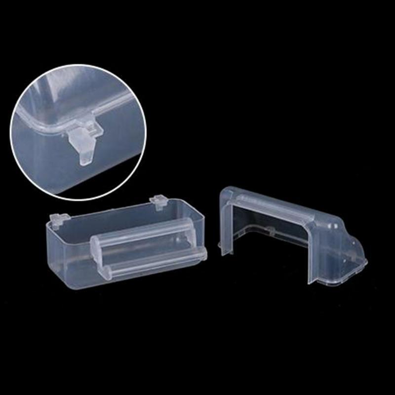 Bird Feeder with Perch for Cage Wide Opening Plastic Container Food Dispenser