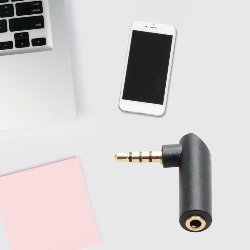Right Angled 3.5mm Angle Male to Female Headphone Stereo Audio Adapter Connector