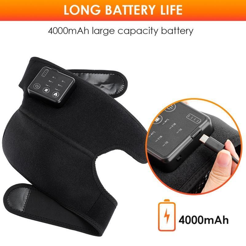 Heated Knee Brace Wrap with Massage, Vibration Knee Massager with Heating Pad
