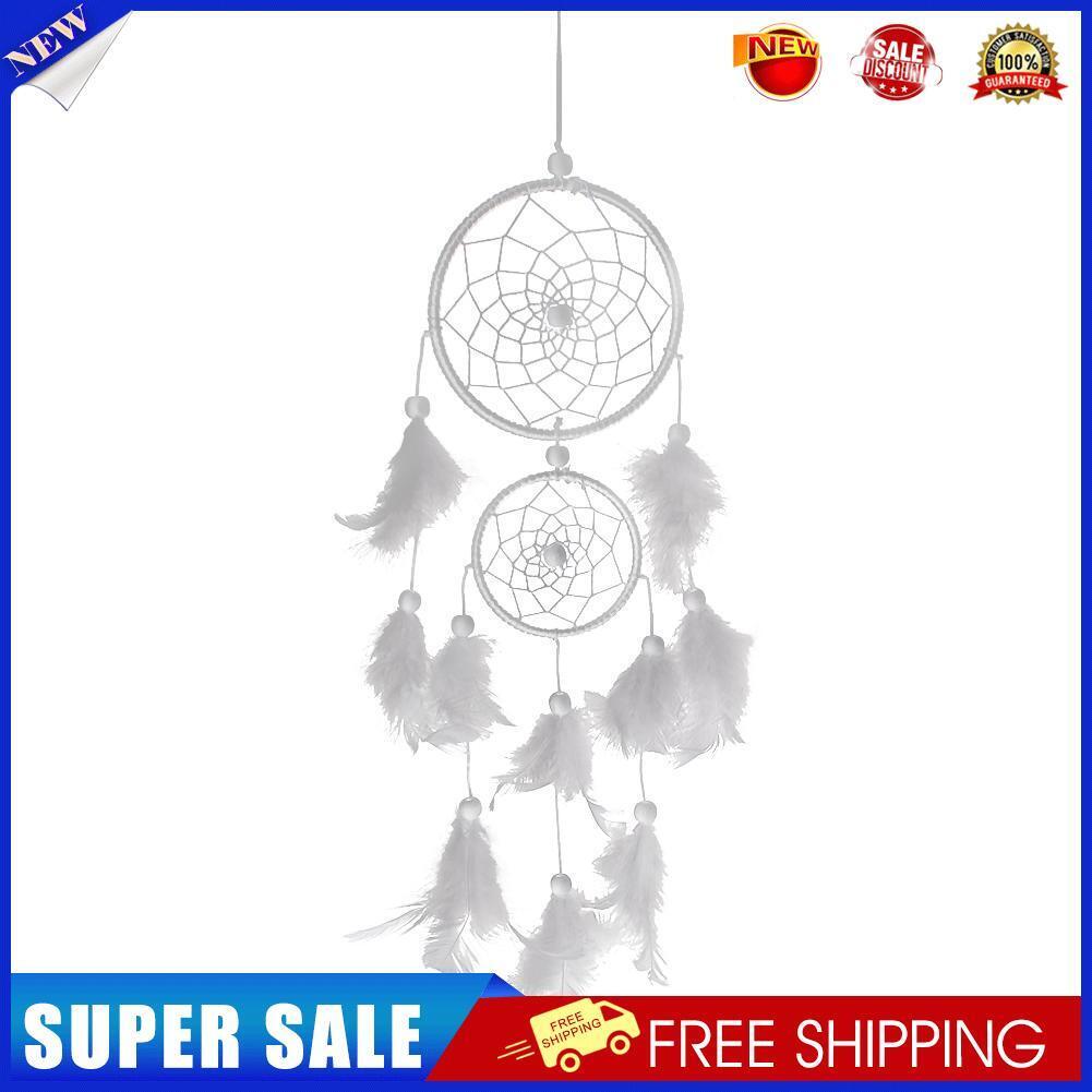 Handmade Dream Catcher Feather Wall Car Hanging Decoration Ornament White