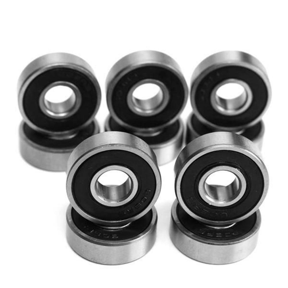 10pcs/set 608-2RS Rubber Cover Sealed Shafts Deep Groove Steel Ball Bearing