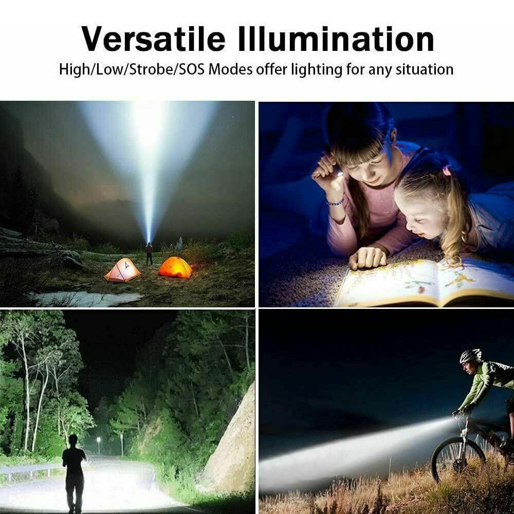 lamp beads USB Super Bright Rechargeable Battery LED Flashlight Torch  Zoomable