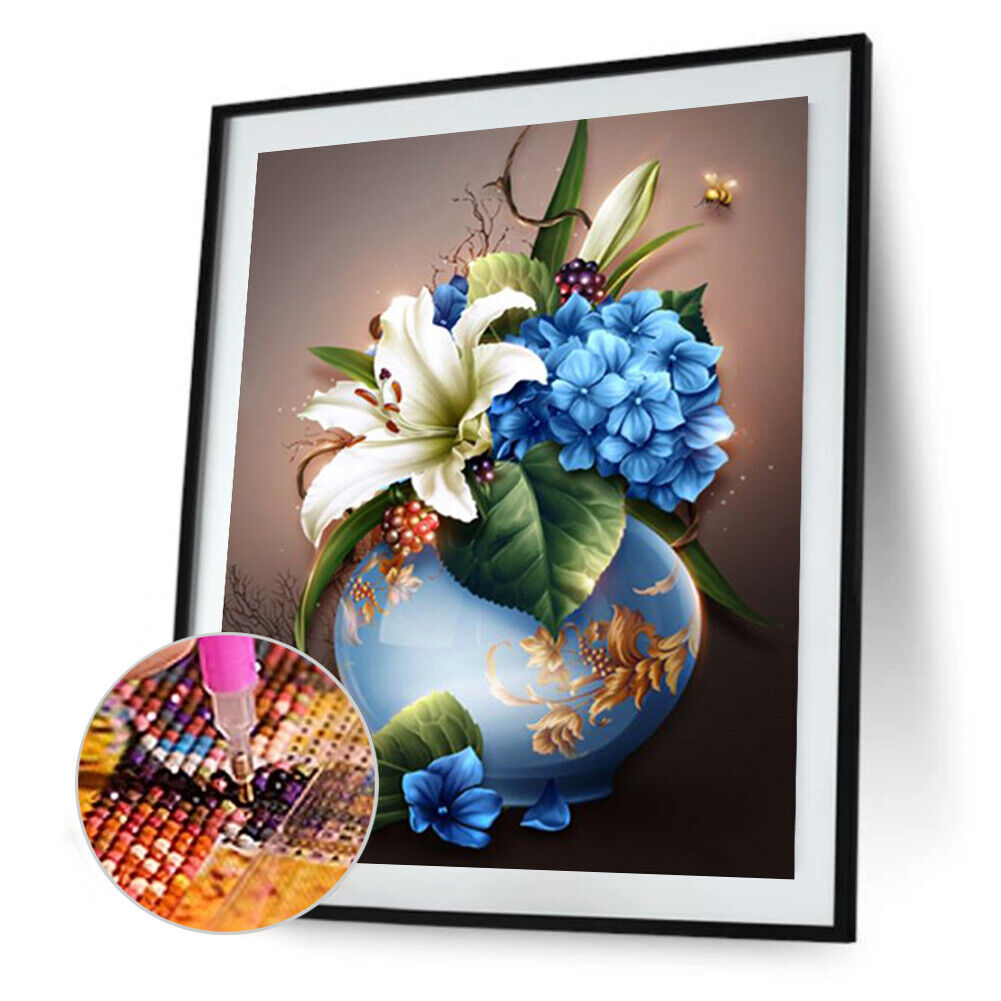 5D DIY Diamond Painting Flower in Vase Full Square Drill Wall Decor (FF333)