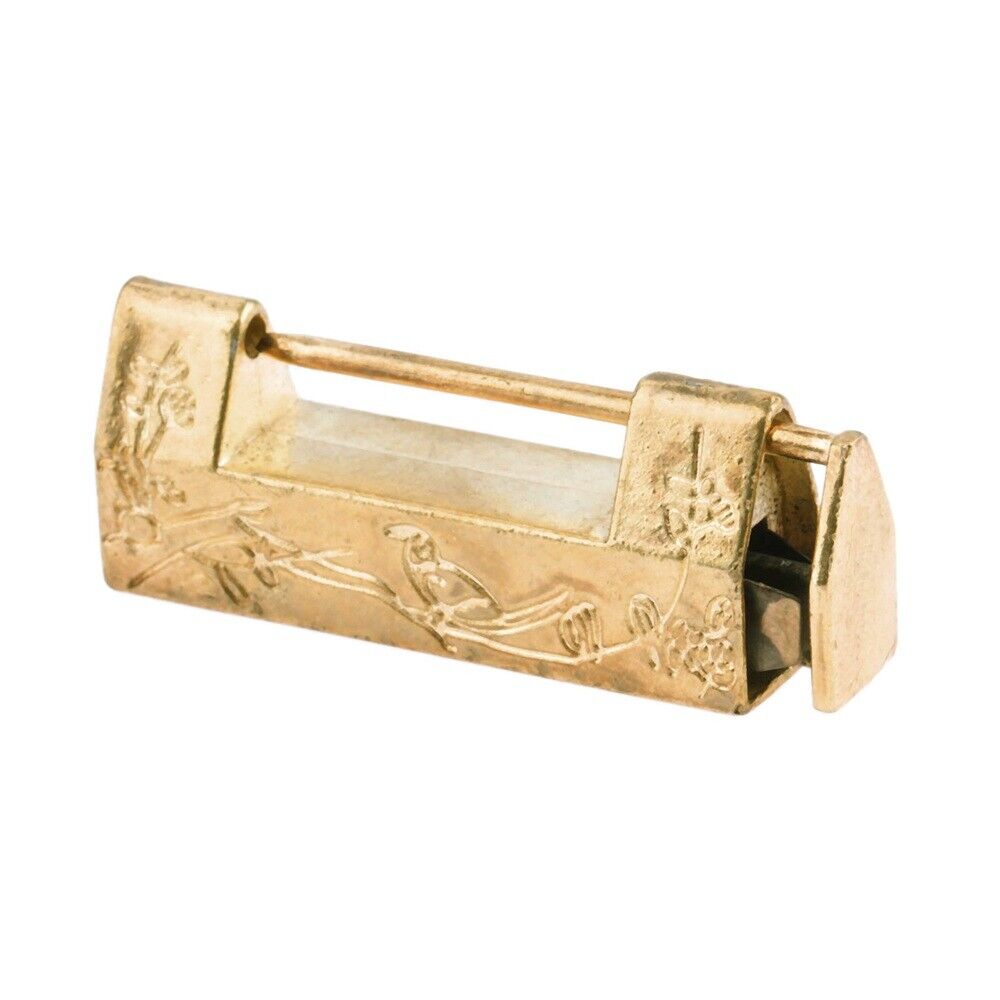Carve Flower Bird Cabinet Jewelry Box Suitcase Padlock 42*10*18mm & Key Hardware