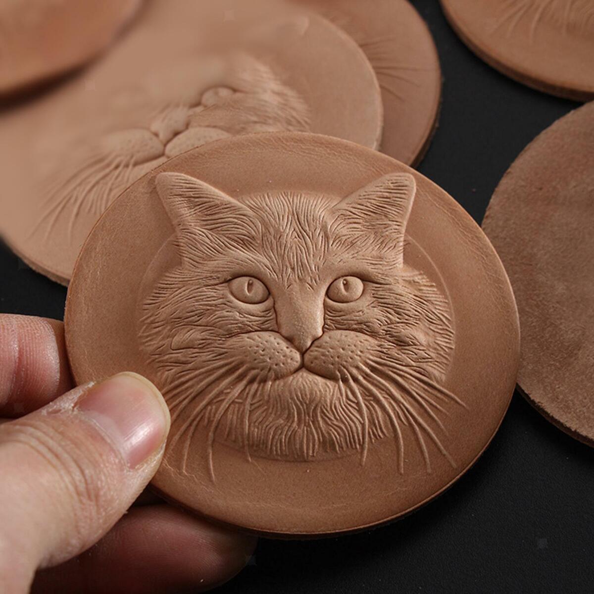 PU Leather Unfinished Christmas Cat Ornament DIY for Handbags Bag Ornaments