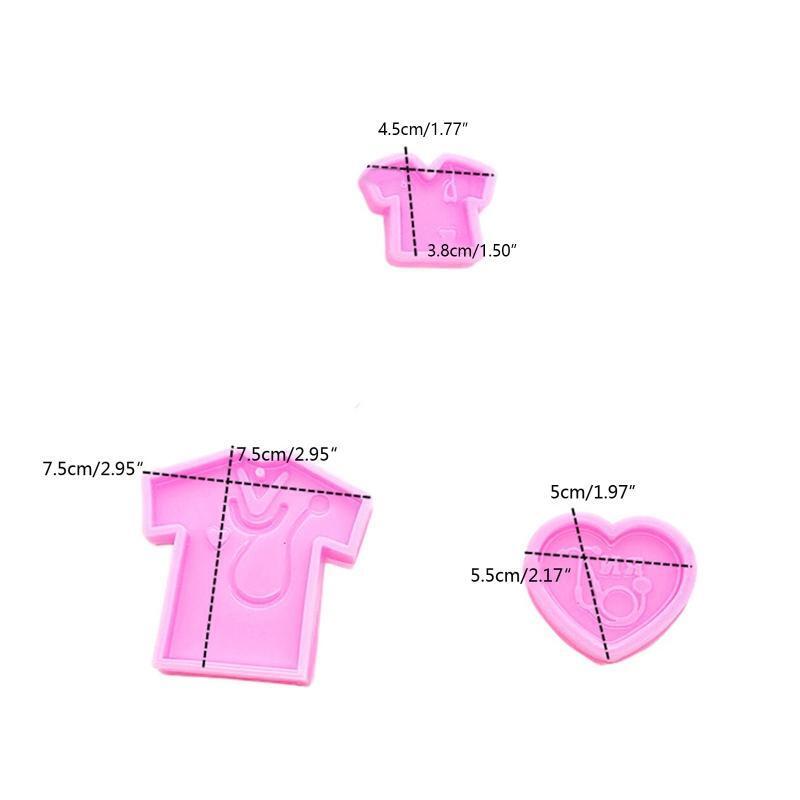 Heart-shaped Keychain Silicone Mold Loving Nurse Auscultation Clothes Pendant