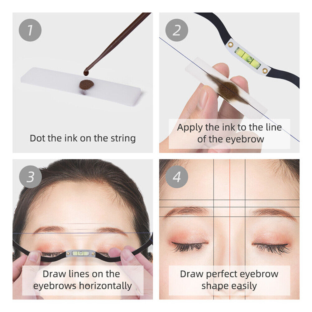 Eyebrow Positioning String Mark Ruler Microblading Mapping Ruler (Black)
