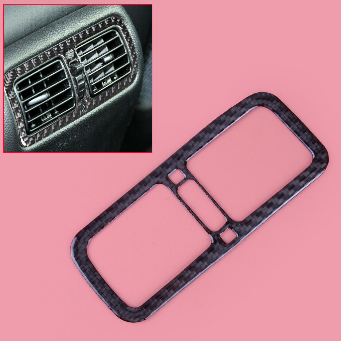 Carbon Fiber Rear Air Vent Outlet Cover Trim Decor Fit for Infiniti G37 Sedan