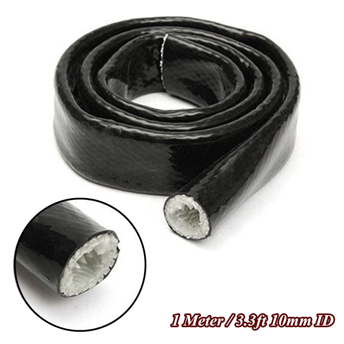 10mm ID New Black Braid Fire Sleeve Flame Heat Shield Fit For 6AN Oil Fuel Lines