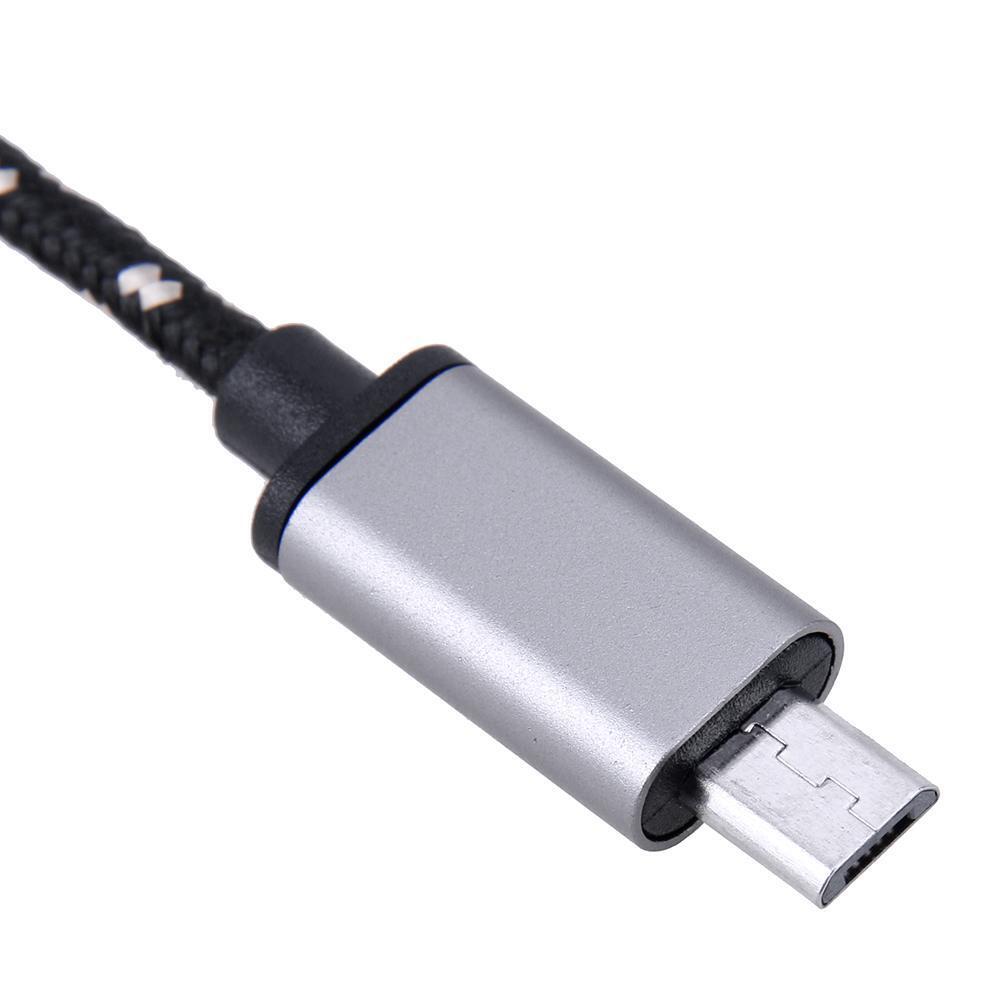 6.9inch Braided Alloy Micro USB Male to USB Female OTG Adapter Cable
