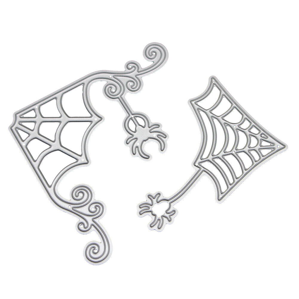 2pcs Halloween Spider Web Scrapbooking Album Embossing Cutting Die Stencils