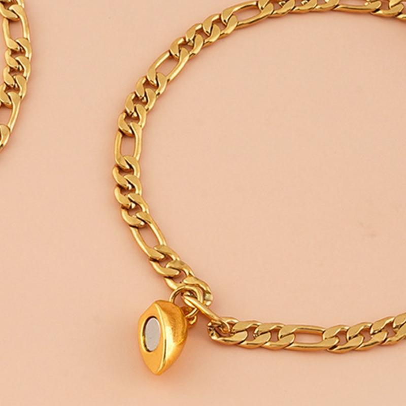 2X Heart Matching Bracelet Creative Magnet Braided Rope Bracelets for Women