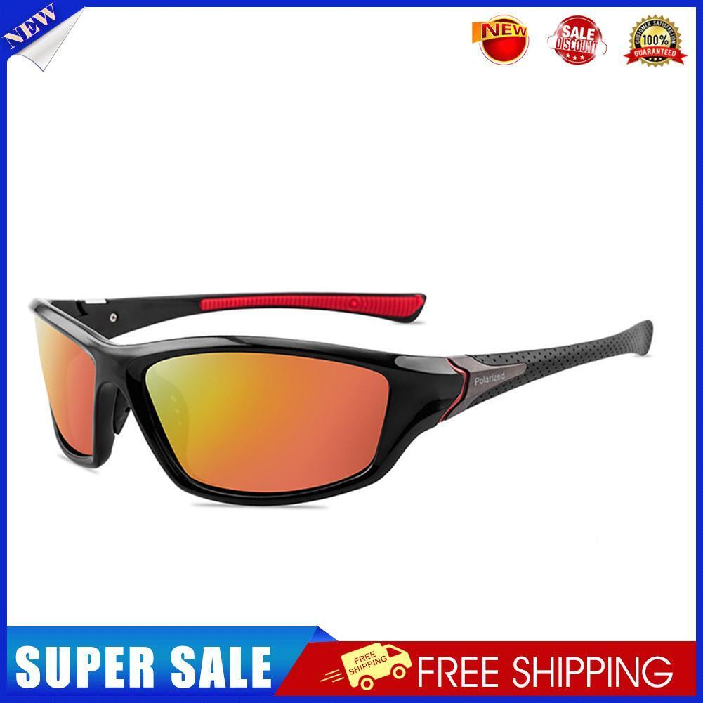 Polarized Sunglasses Men UV400 Outdoor Driving Eyewear (Black Red Film)