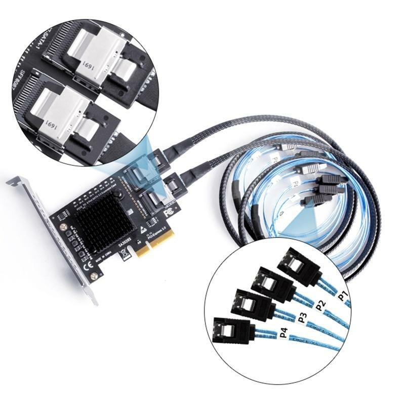 8 Port Sata 3.0 SFF8087 PCIe 3.0 X4 To Mini SAS Controller PCIe To SFF 8087