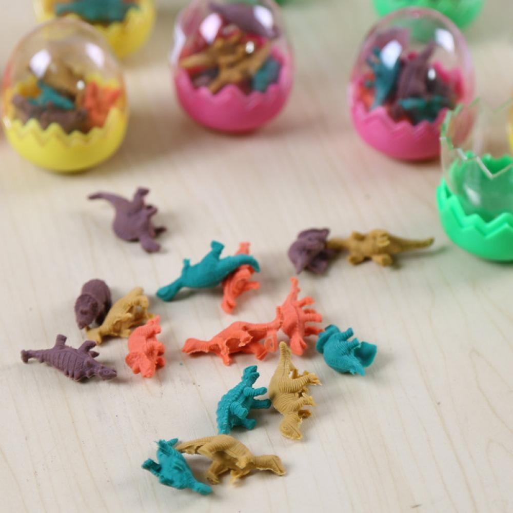 7Pcs/1Egg Cute Students Kids Office Stationery Dinosaurs  Pencil Eraser Rubber