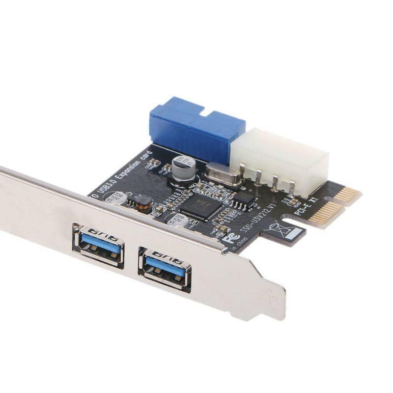 2 Port 19Pin Header PCI Express USB 3.0 Card Adapter 5Gbps Transfer Rate