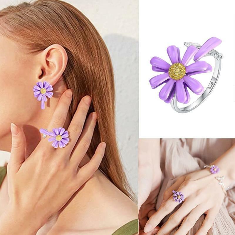 Ins Rotatable Daisy Ring Fidget Anxiety Relief Ring Best Party Gifts for Women
