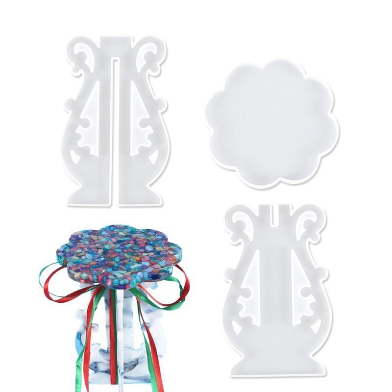 Diy Crystal Epoxy Mold Decoration Ornaments Flower Pot Ribbon Swing Rack Mold