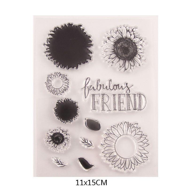 Sunflower Seal Stamp With Cutting Dies Stencil Set DIY Scrapbooking Embossing