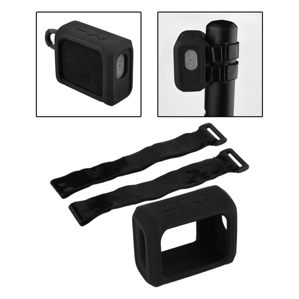 Black Silicone Case Sleeve for JBL Go 3 Speaker with Strap Durable Premium