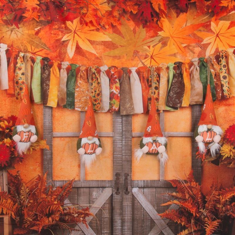 4x/Set Plush Gnome w/ Pumpkin Hanging Ornaments Gnome Harvest Gnome Decoration