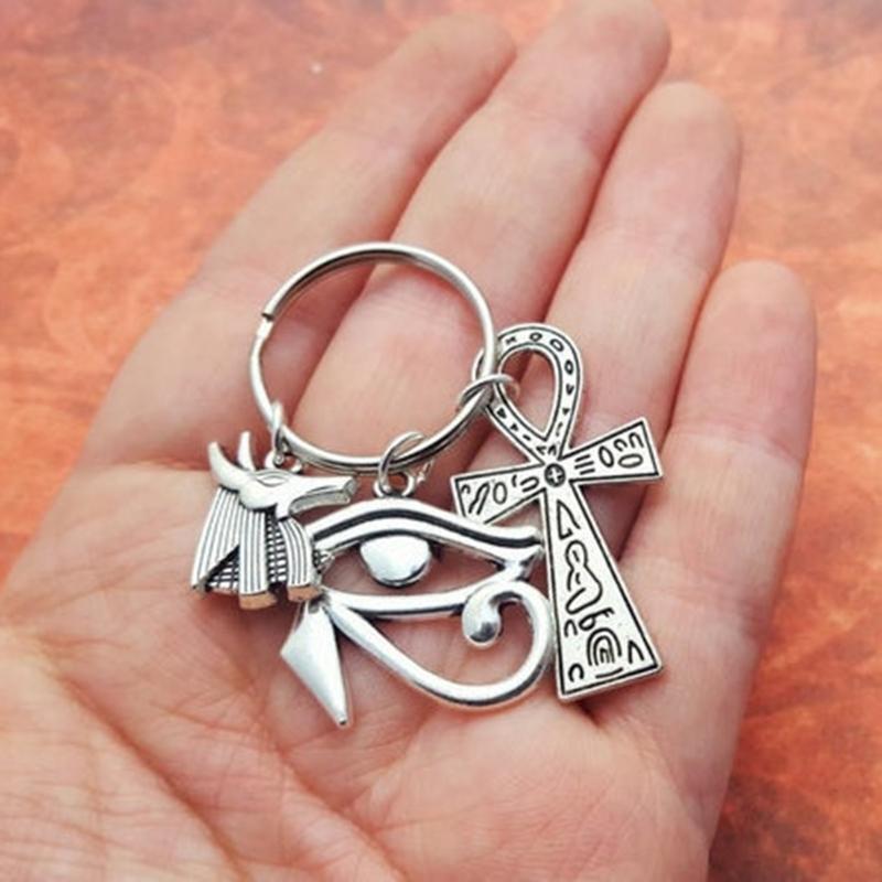 Ancient Egyptian Keyring Cross Charm Key Chain Egypt Keychain Gift for Men Women