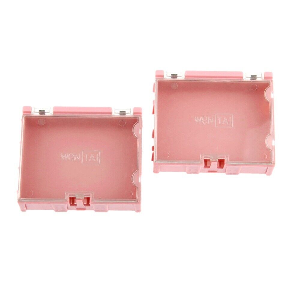 2pcs Pink Components Part Laboratory Storage Boxes Electronic SMT SMD Box Case
