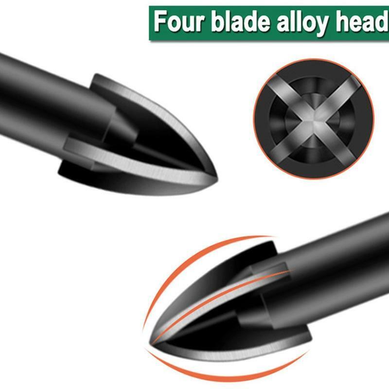 4 Pcs 6mm Glass Drill Bit Set for Electric Hand Drill Corrosion Resistance