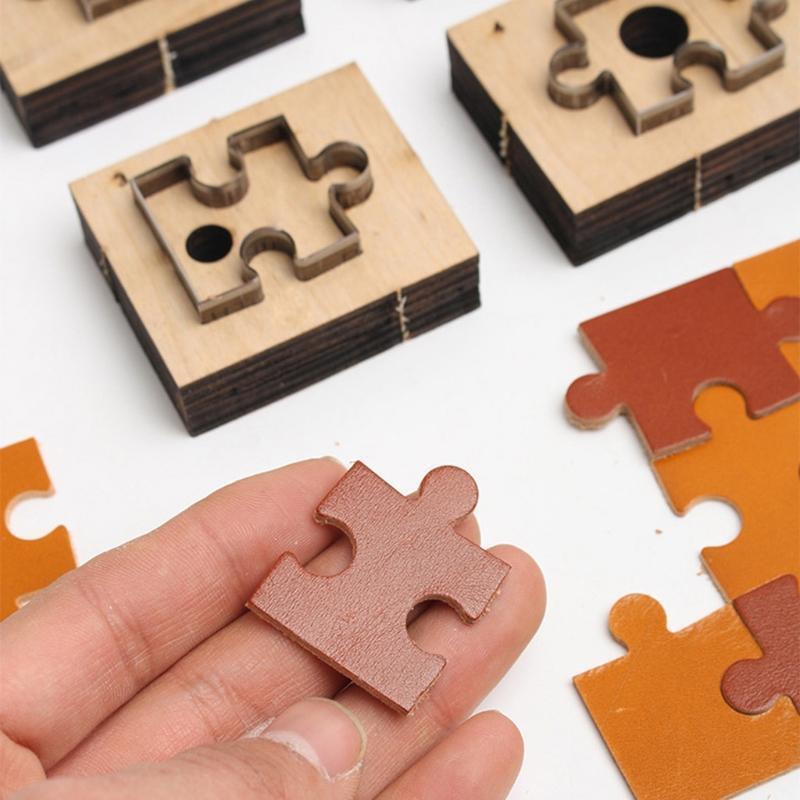 4Pcs Puzzle Wooden Die Cutting Leather Mold Puzzle Cutting Mold Leather Crafts