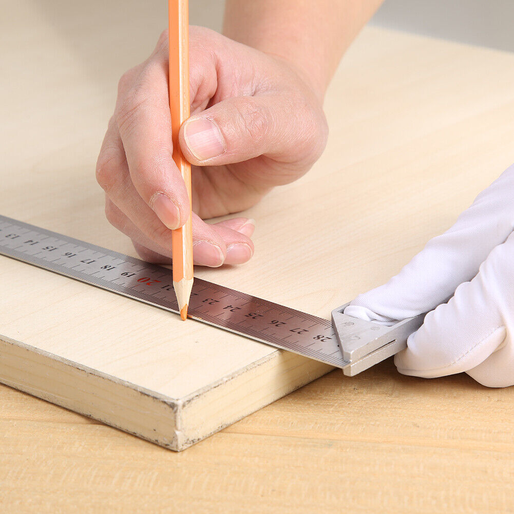 300mm Aluminum Alloy Square Ruler 90 Degree Right Angle Turning Ruler Gauge