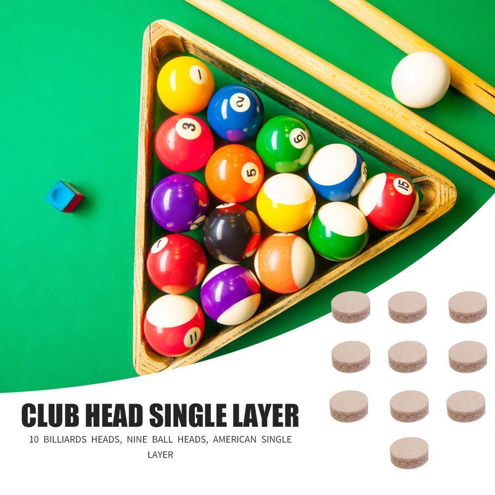 10pcs Billiards Pool Cue Tips Snooker Tips Billiard Accessories (12mm)