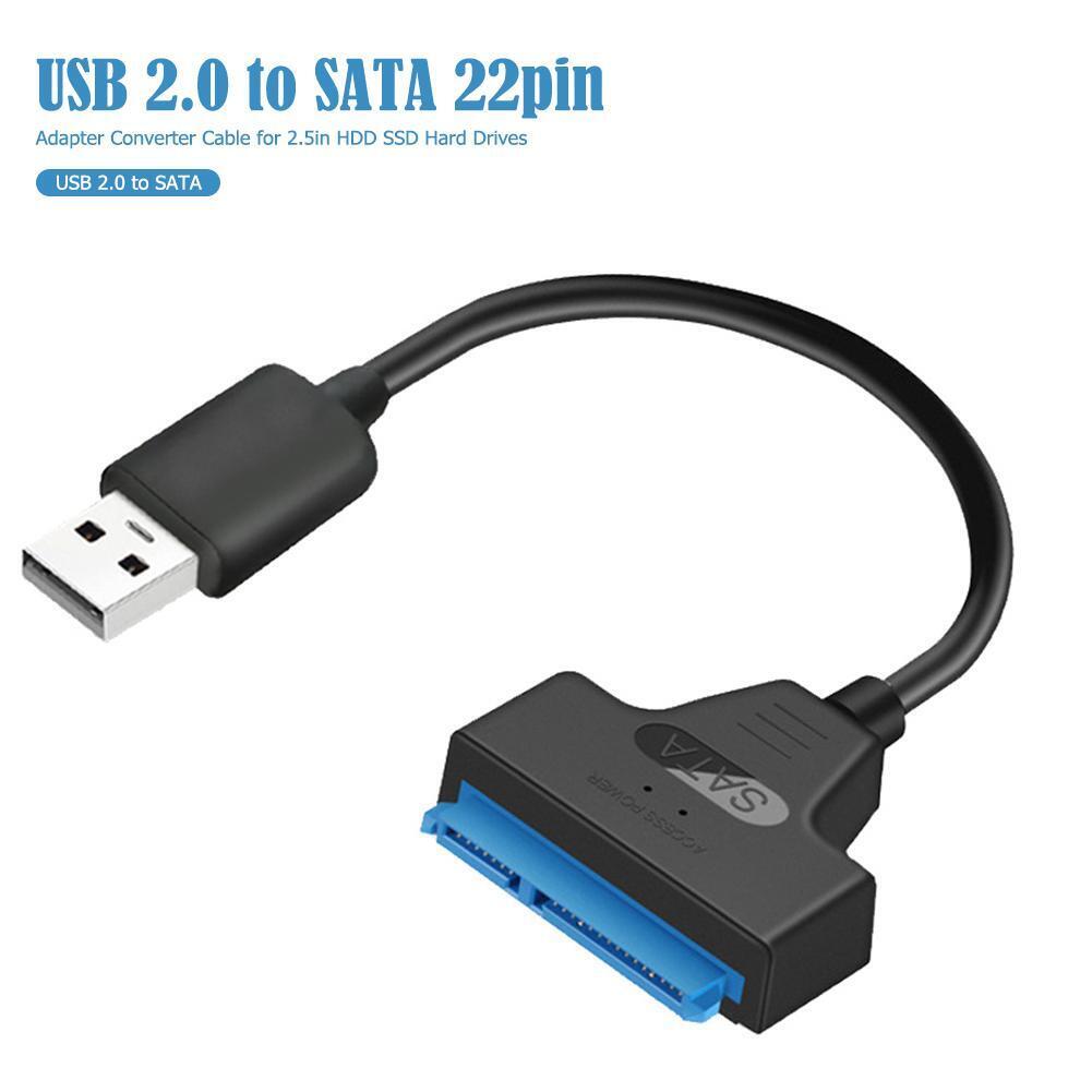 USB 2.0 to SATA 22pin Adapter Converter Cable for 2.5in HDD SSD Hard Drives