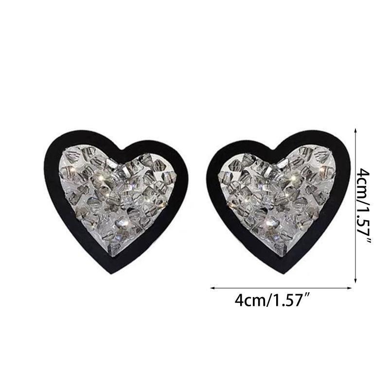 Heart Earrings Creative Stud Earring Black White Irregular Glass Earring Fashion