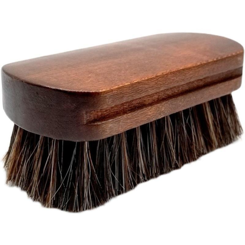 Horsehair Leather Bristles Car Detailing Polishing Buffing Brush with WoodHandle
