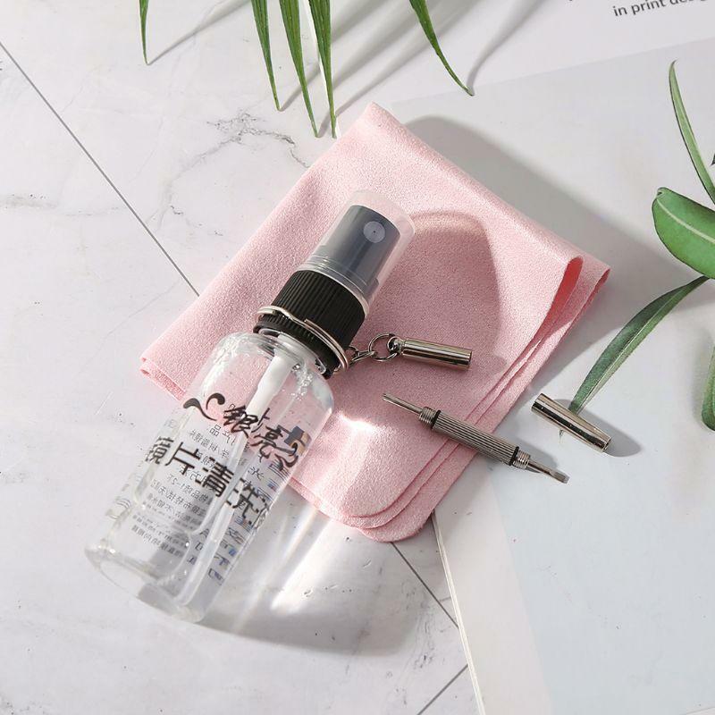 1 Set Glasses Cleaner Repair Kit Cloth Cleaning Screwdriver Portable Screw Tools
