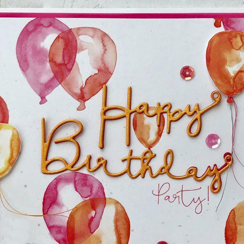 Happy Birthday Metal Cutting Dies Stencil Scrapbooking DIY Album card Embossing