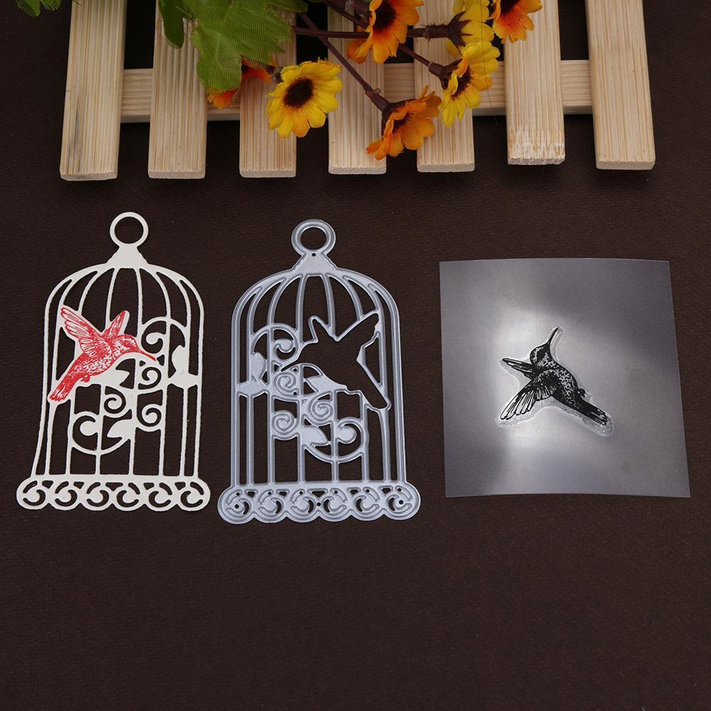 2pcs/set Silicone Transparent Seals Clear Stamps+Cutting Die for DIY Album