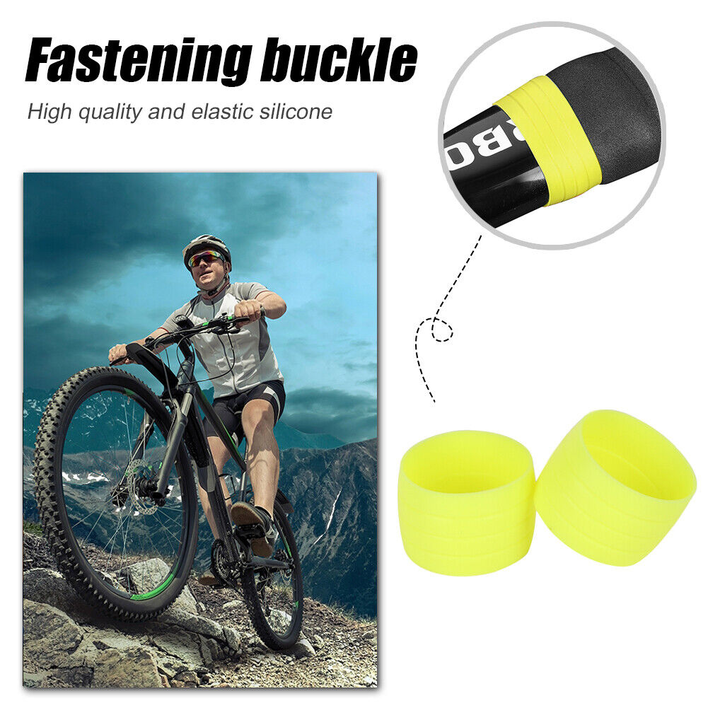 1 Pair Silicone Plug Bicycle Handlebar Buckle Sleeve Fixed Ring (Yellow)