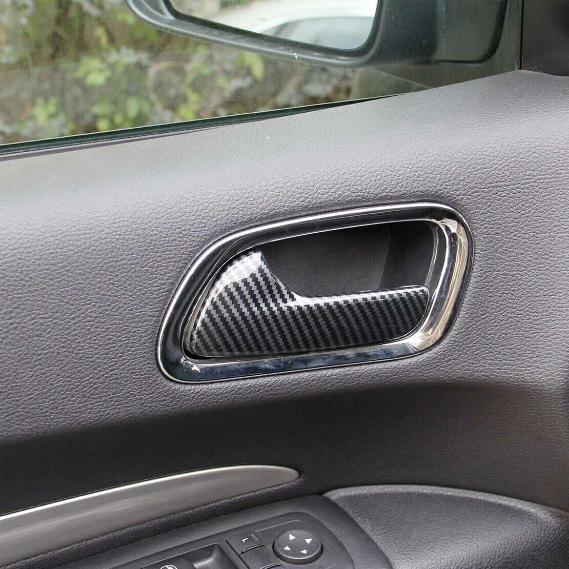 4xCarbon Fiber Style Inner Door Handle Cover Fit For Dodge Durango 2011-2021 New
