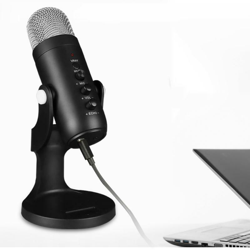 USB Omnidirectional Microphone Portable Small Mic Condenser Microphoe Recording